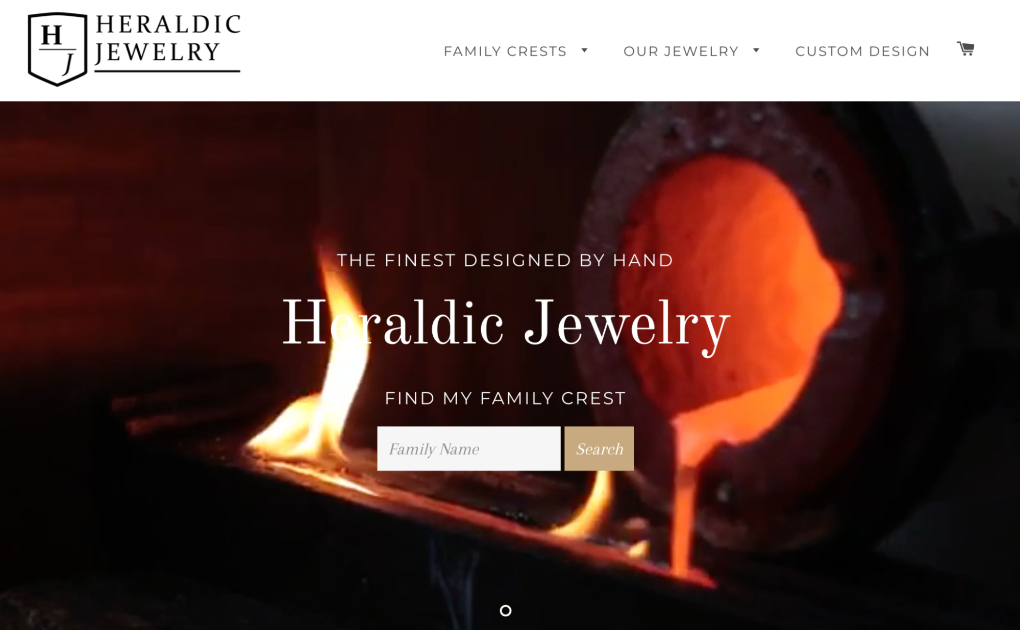 Heraldic Jewelry's website highlights its custom design services.
