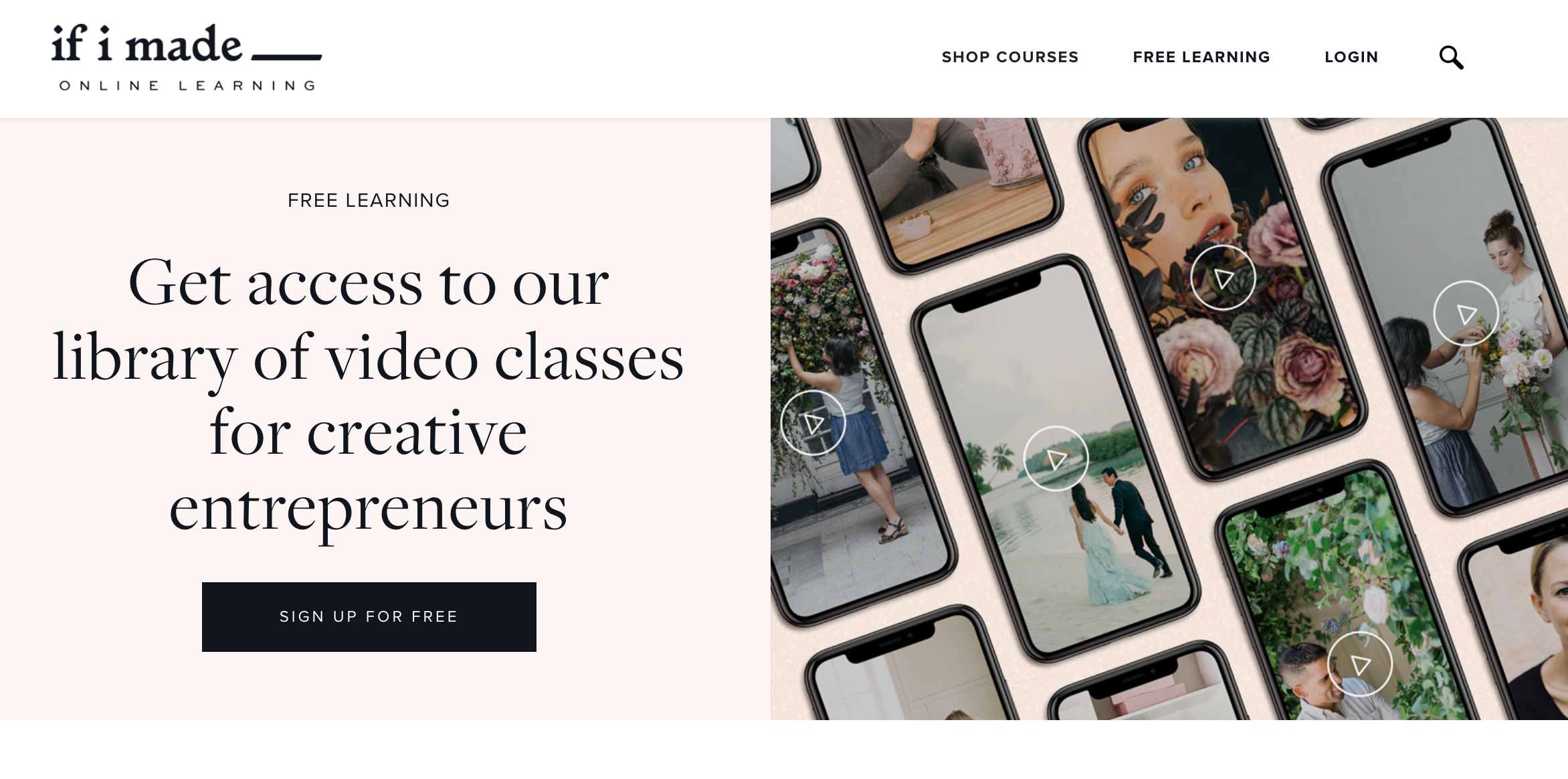 Screenshot of the If I Made homepage