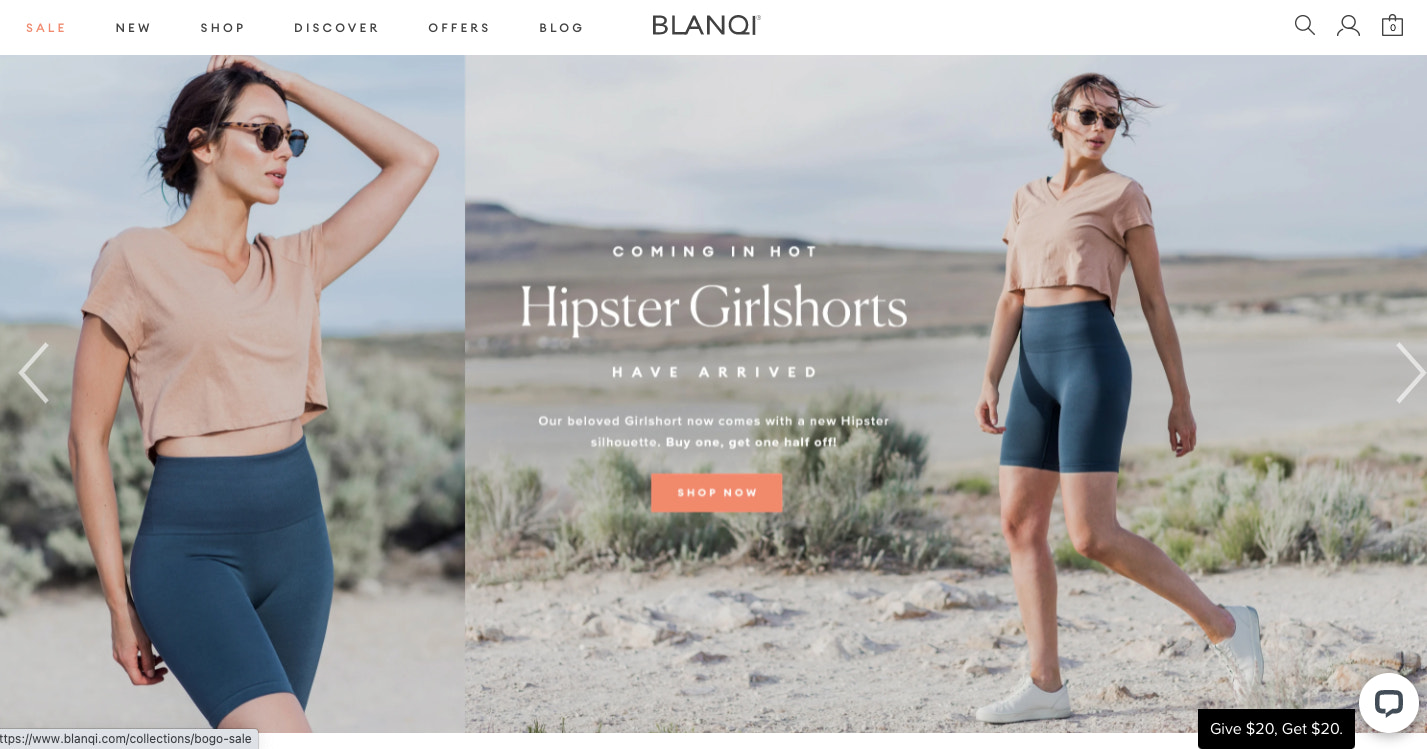 BLANQI's website features lifestyle photography of customer's using its products.