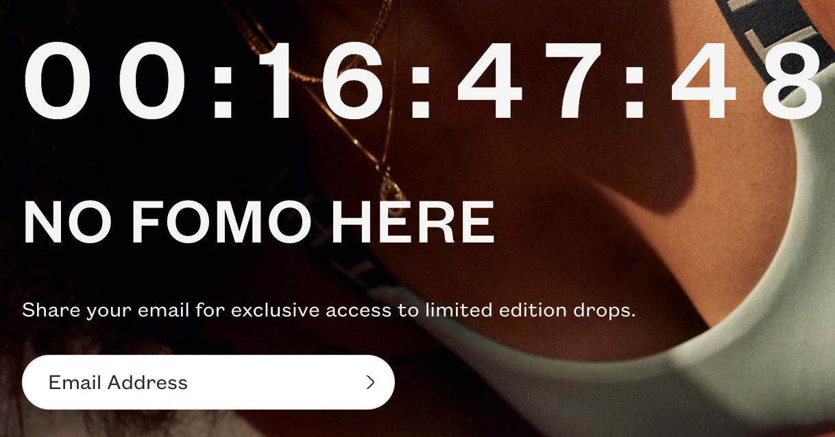 一个timed call to action from ThirdLove's website.