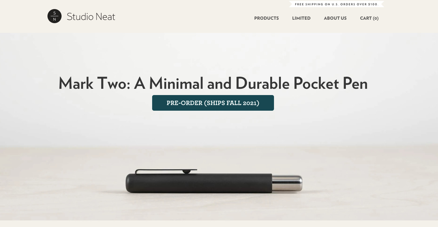 Studio Neat's website photography features their product in sleek office settings.