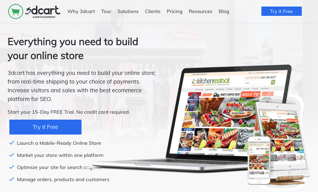 Screenshot of the 3D Cart website homepage