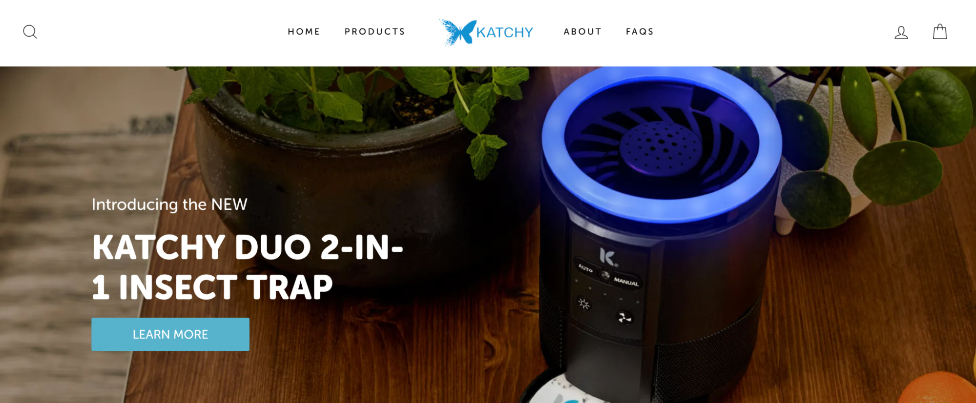 Screenshot of Katchy Bug homepage