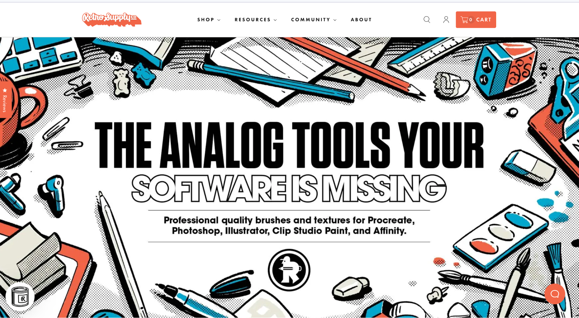 复古供应公司主页。