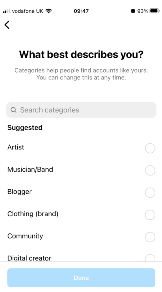 Business profile screenshoot