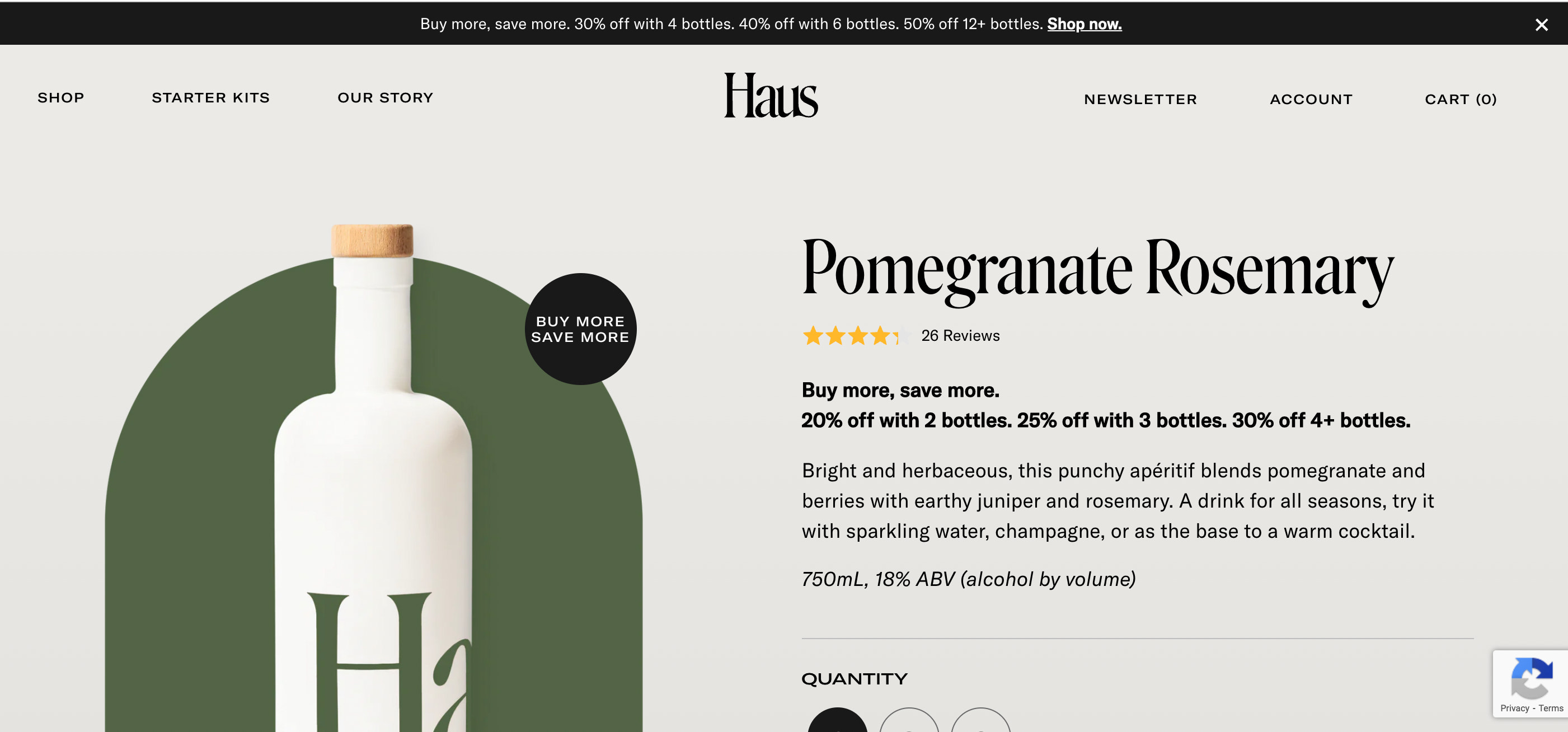 Haus shows product images overlaid on a block green background.