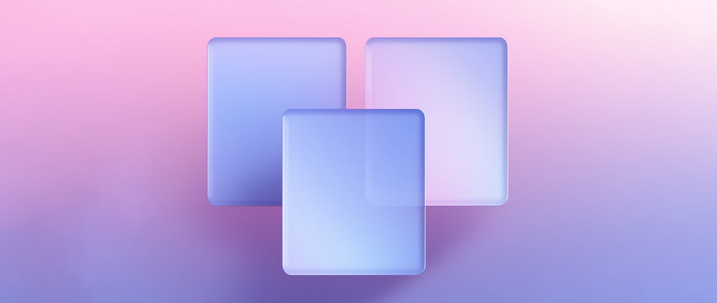three purple rectangles against a pink and purple background: ai for business
