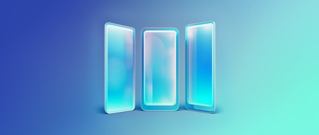 three mirrored screens for a smartphone-esque shapes: augmented reality apps