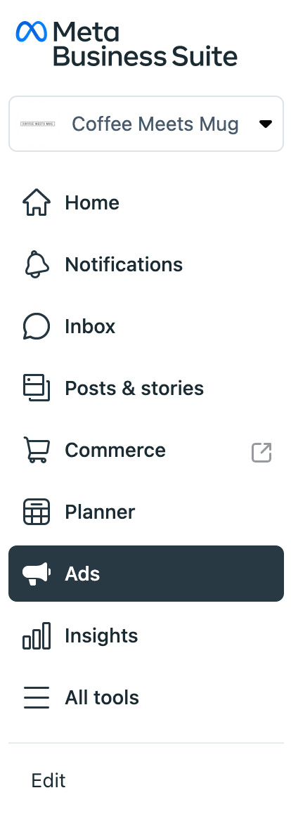 creating facebook ads step 1