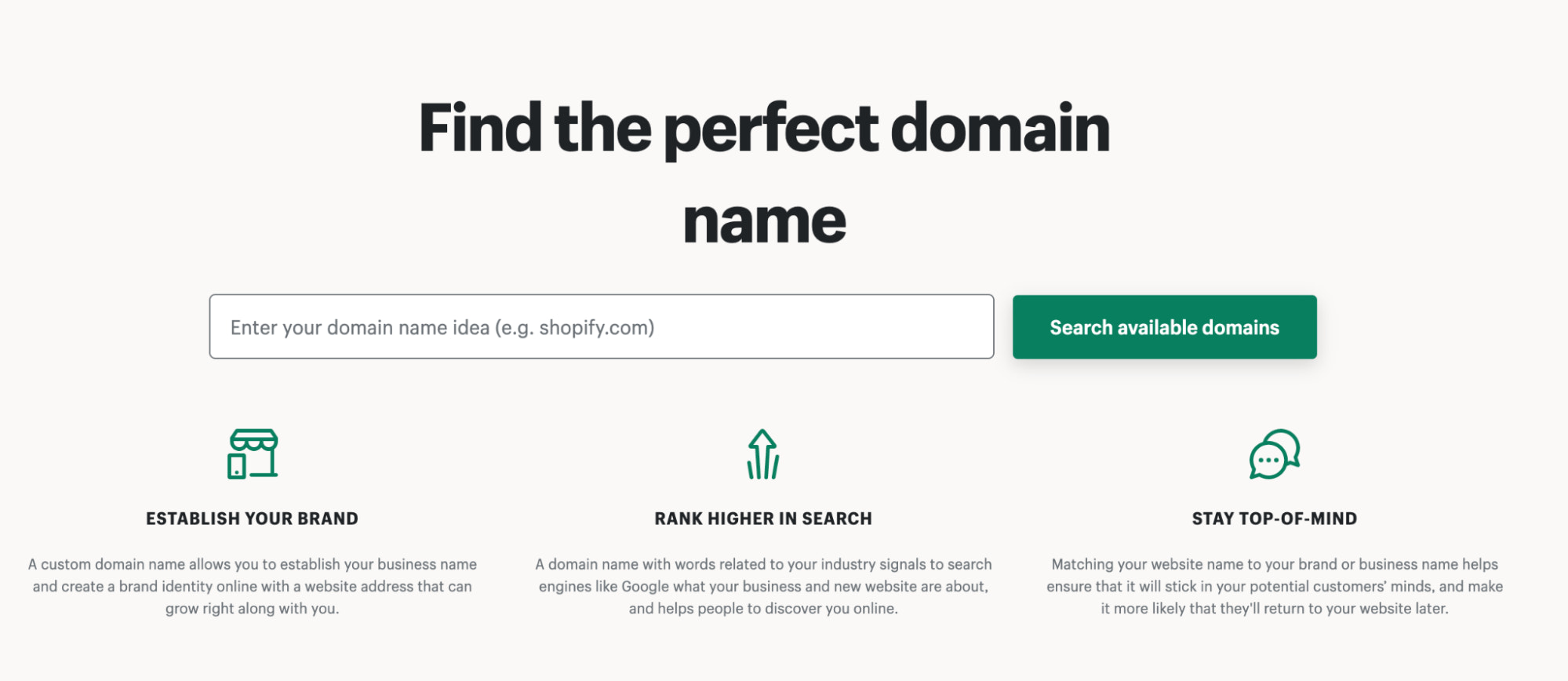 Shopify’s domain name checker.