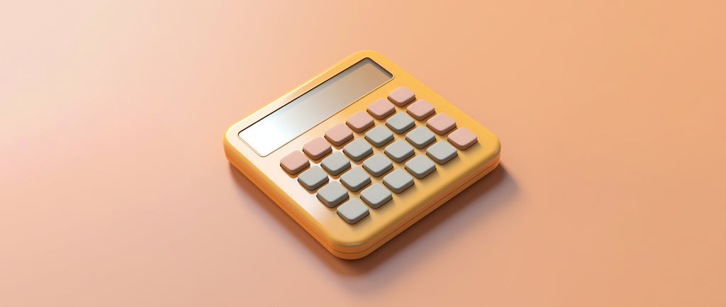 一个橙色的计算器在橙色背景下:economic surplus formula