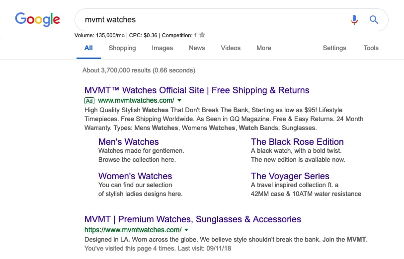 google branded search campaign