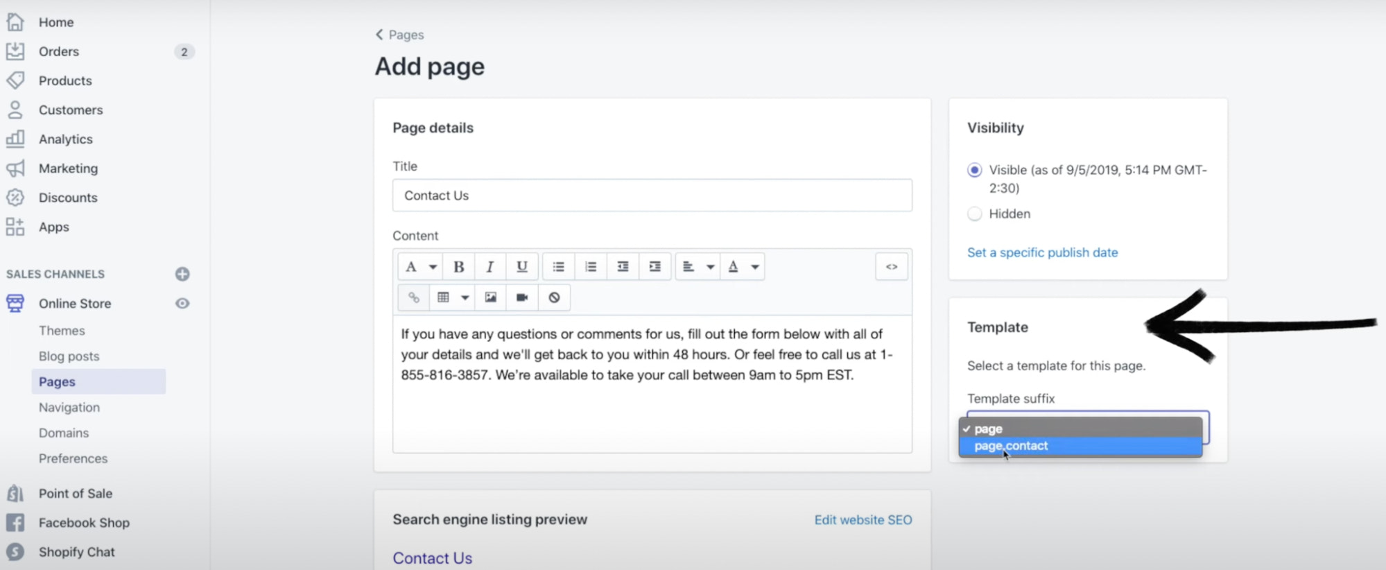 Shopify admin screenshot showing step 4