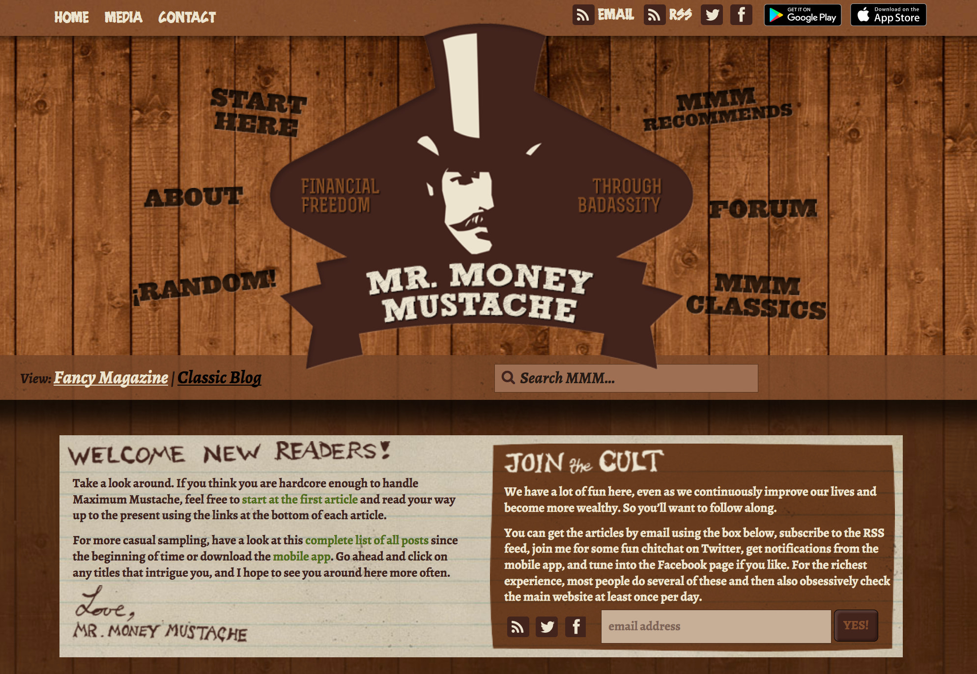 screenshot of Mr Money Mustache blog
