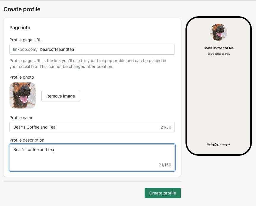 How to set up linkpop step 1