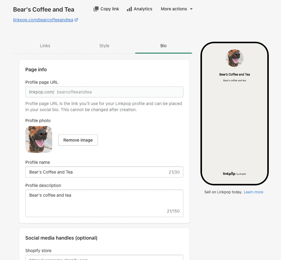 How to set up Linkpop step 5