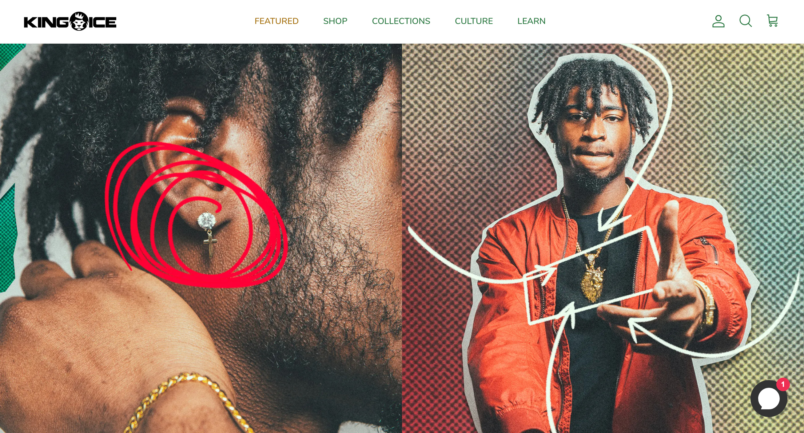 Screengrab of fashion brand King Ice's digital lookbook