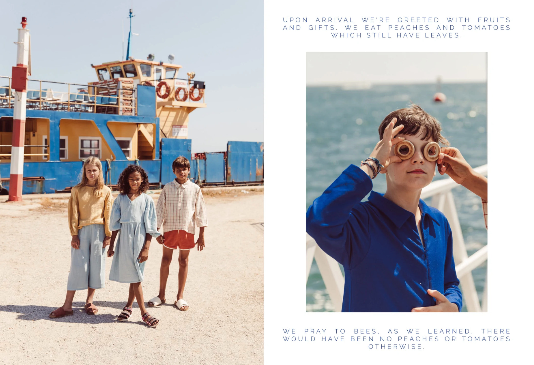 Screengrab of children's brand monkind's digital lookbook