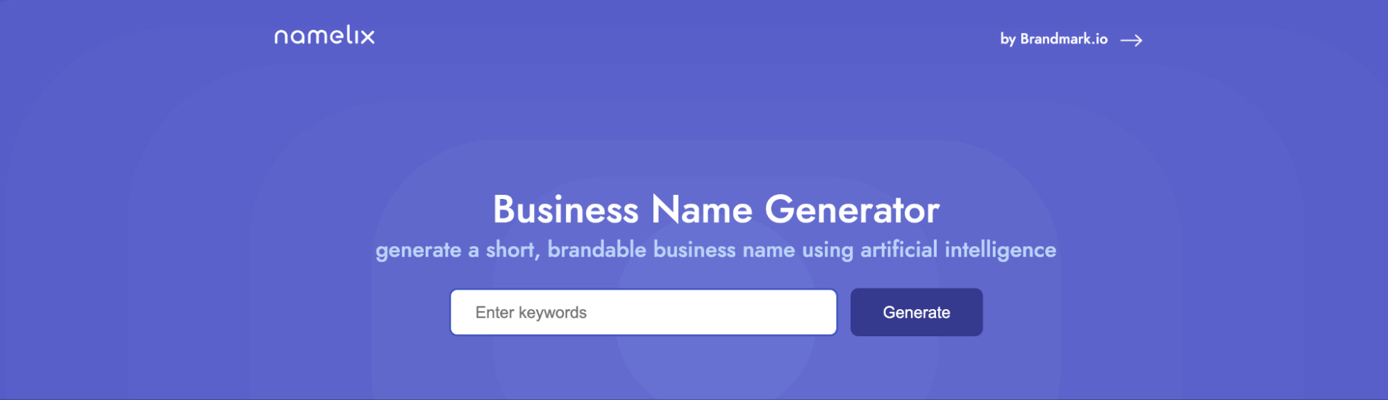 namelix name generator home page with