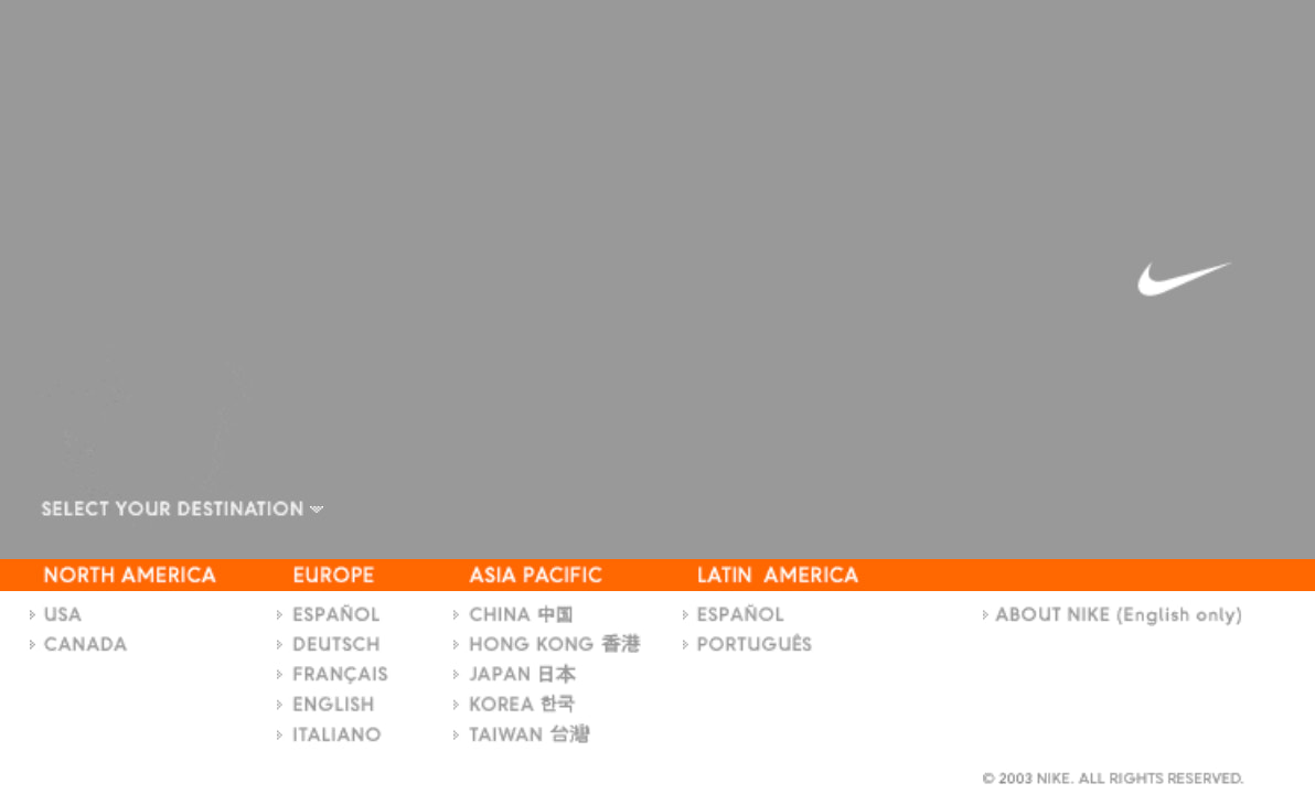 nike website 2003