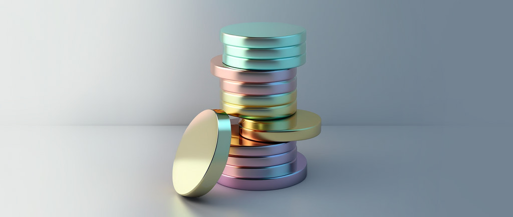 colorful coins stacked on top of each other: operating profit margin