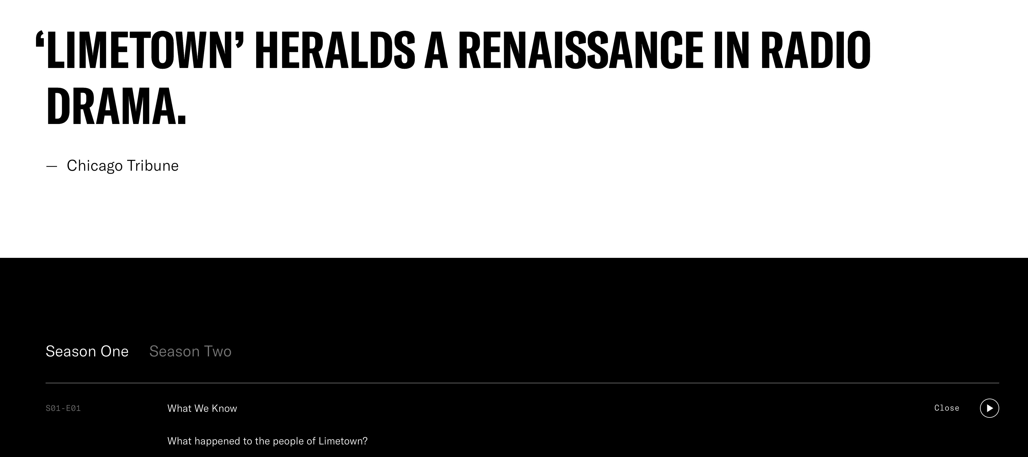 podcast format example: limetown