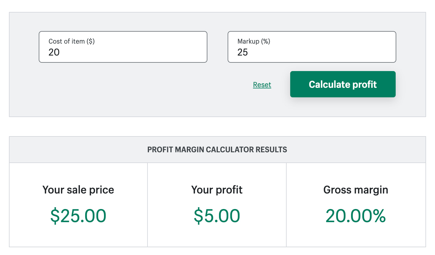 using a profit margin calculator