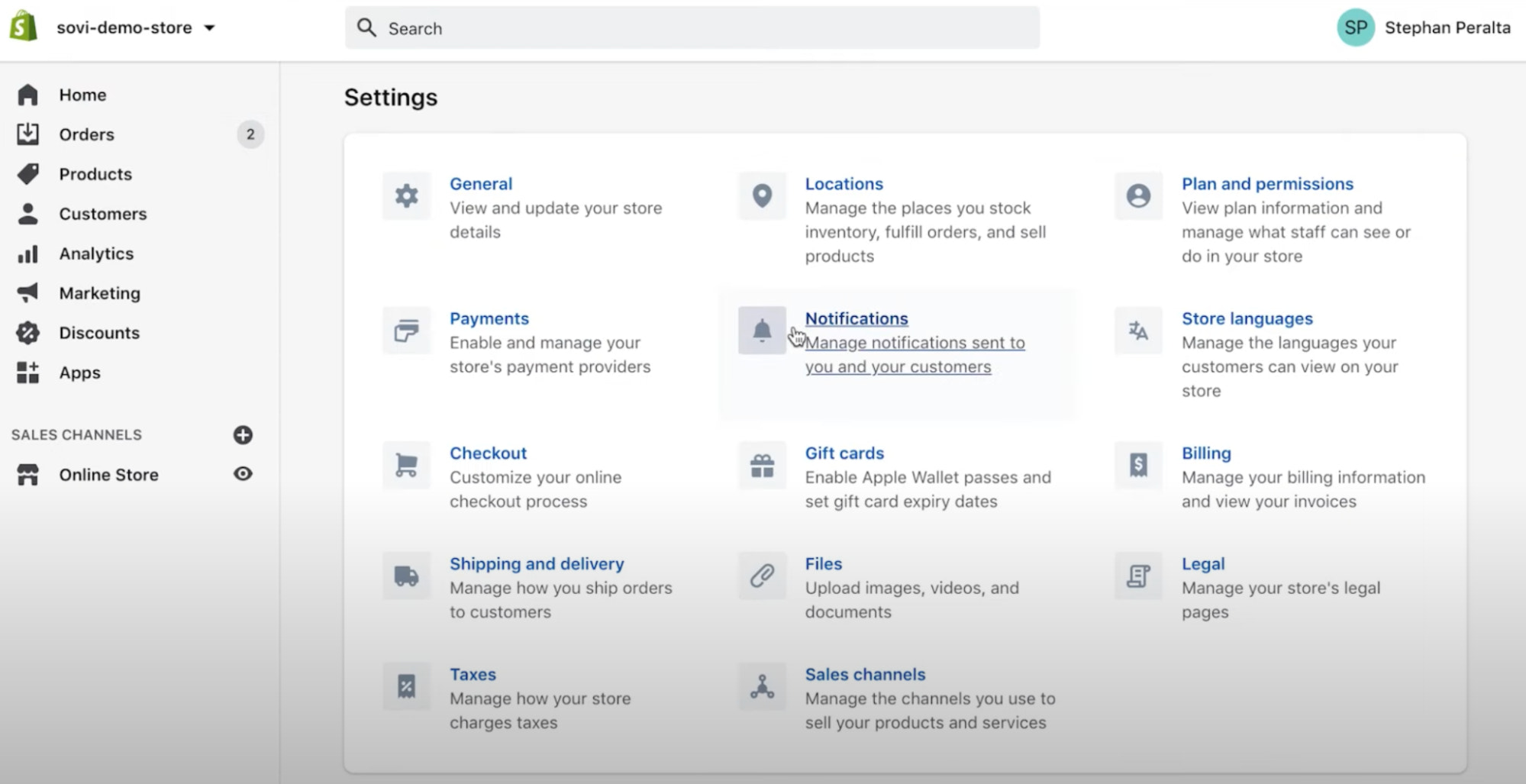 shopify notifications