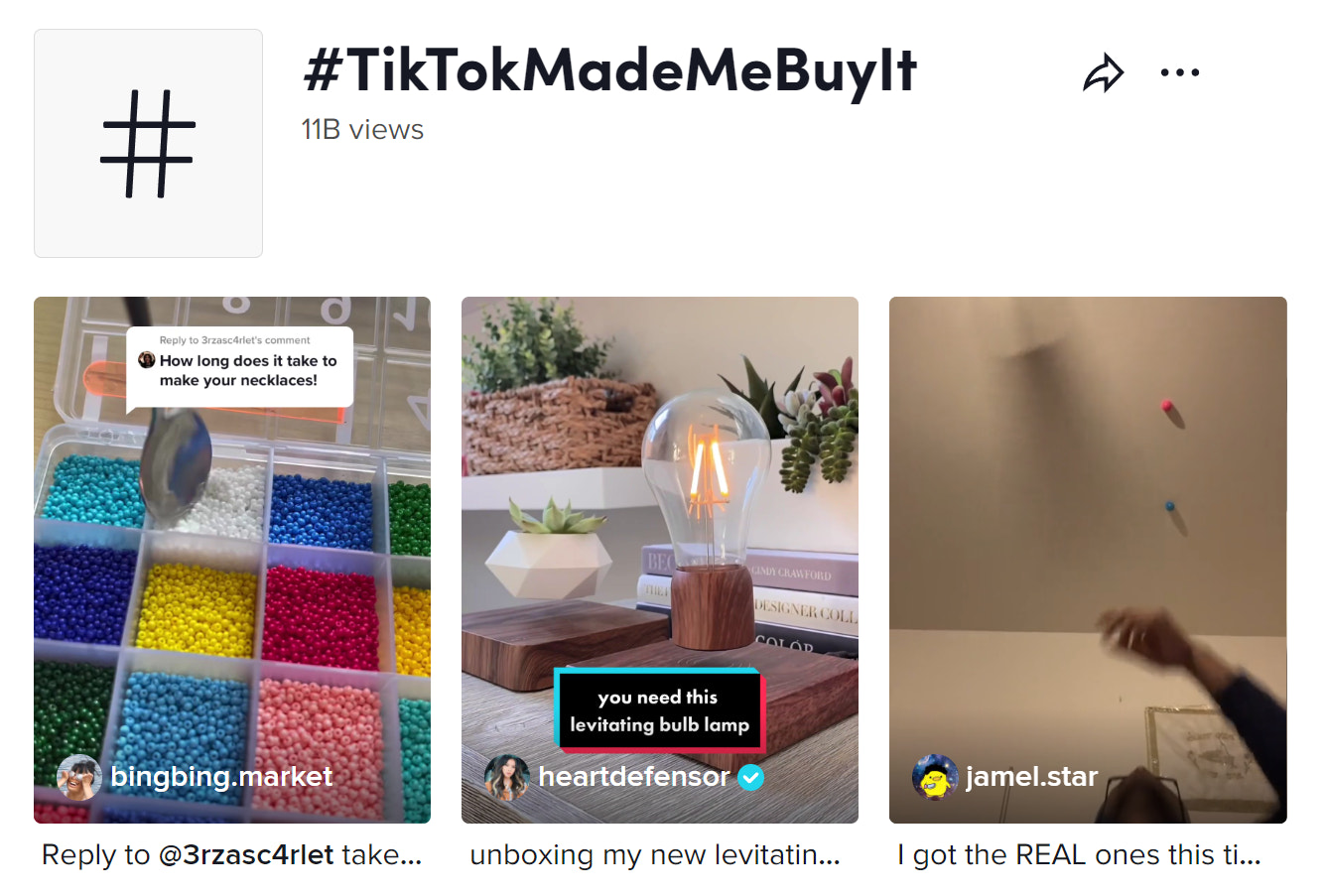 TikTokmademebuyit标签