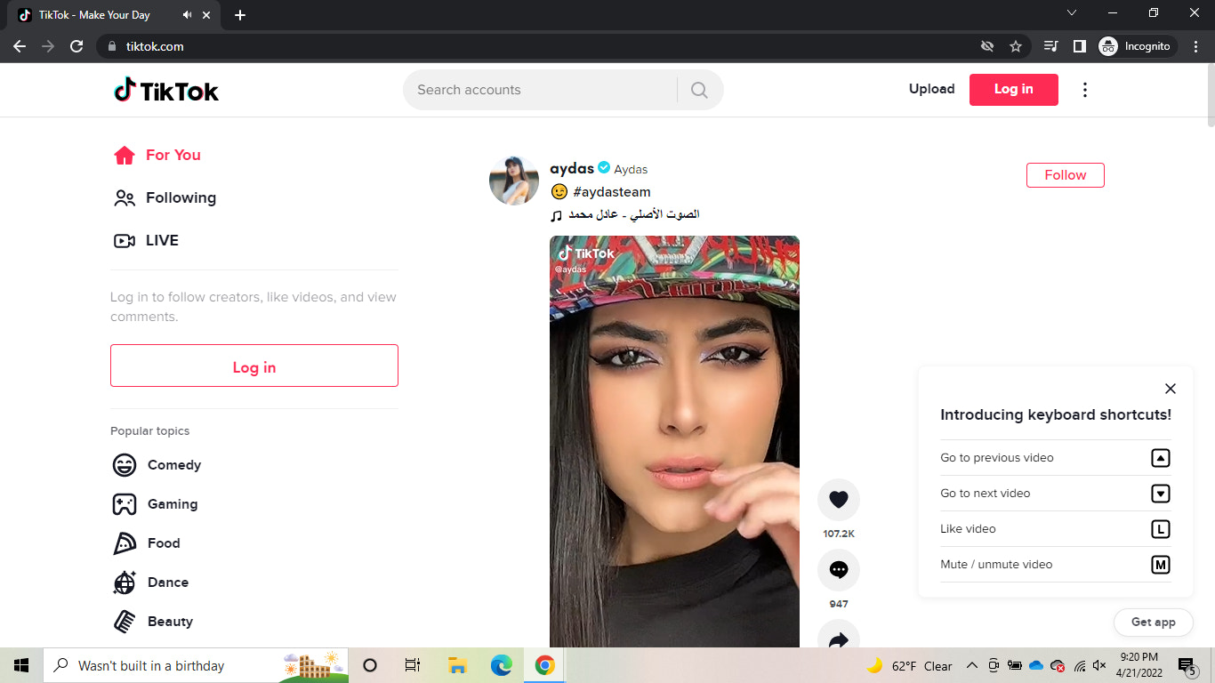 popular social media domains: TikTok