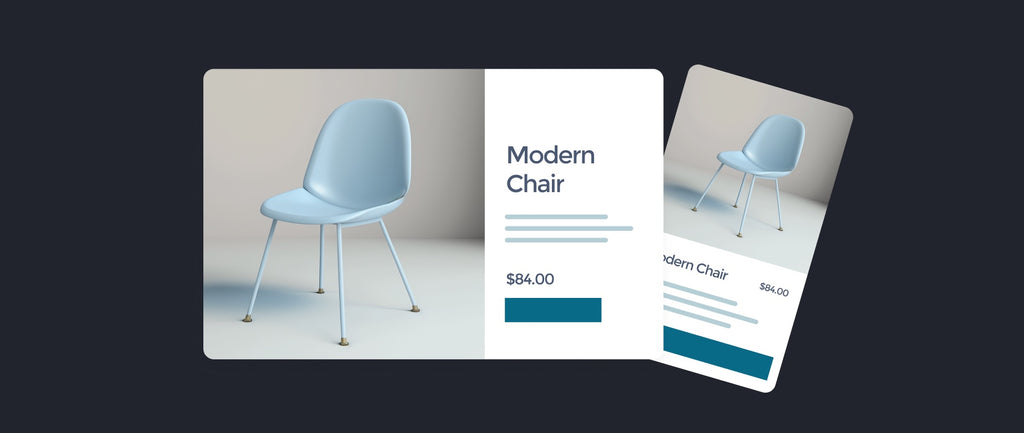 chair product listing on an ecommerce site: website design ideas