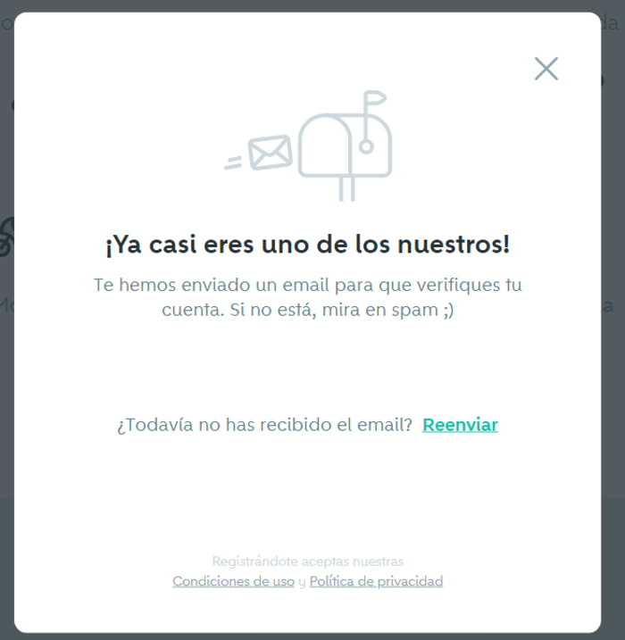Confirma tu nueva cuenta de Wallapop