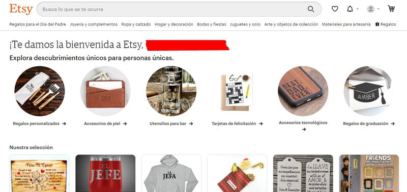 Entra a la página web de Etsy e inicia el proceso de registro