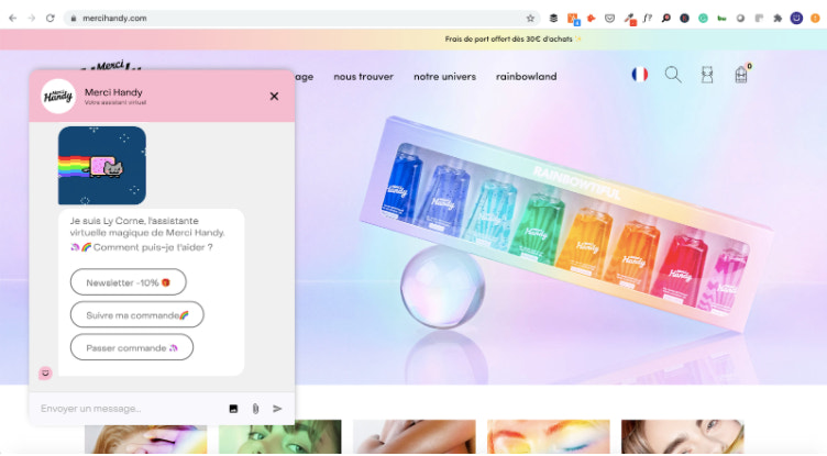 Merci Handy chatbot Heyday