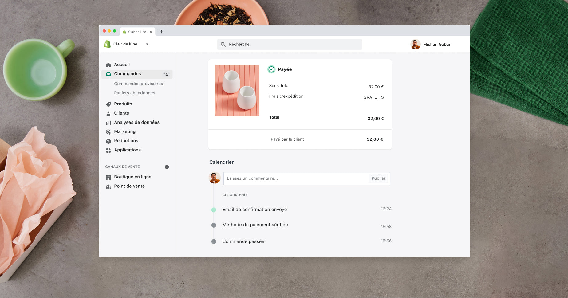 命令avec Shopify付款