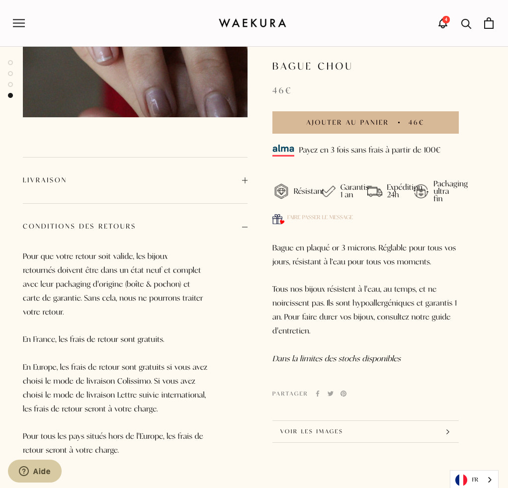 Politique de retour de la marque Waekura