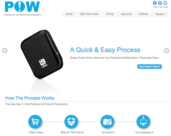 Photographie de produits sur fond blanc