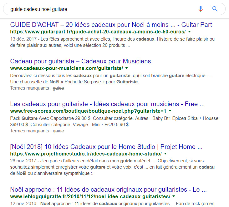mot-cle guide cadeau noel guitare