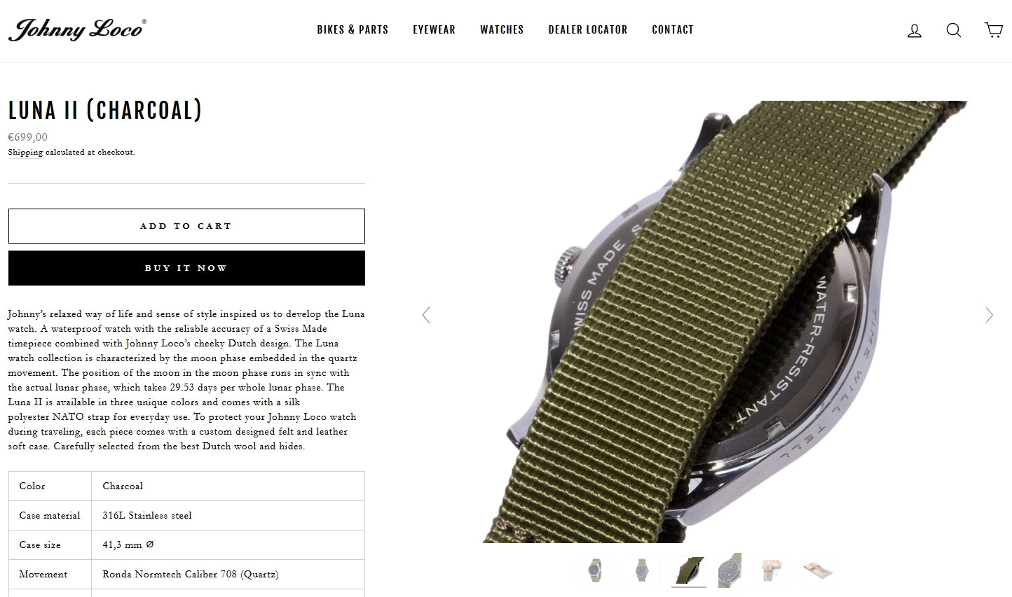 voorbeeld productfoto's Johnny Loco