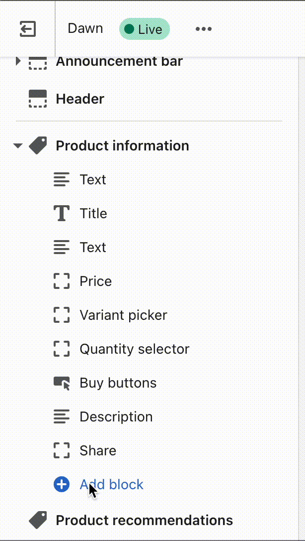 Gif of someone changing where the star rating is on a page