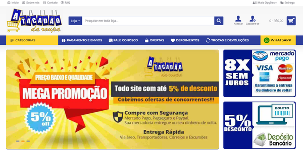 pagina调整da distribuidora穷atacado para revender Atacadão da Roupa