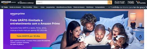 打印哒pagina进行调整哒Amazon Prime下de fidelidade da Amazon