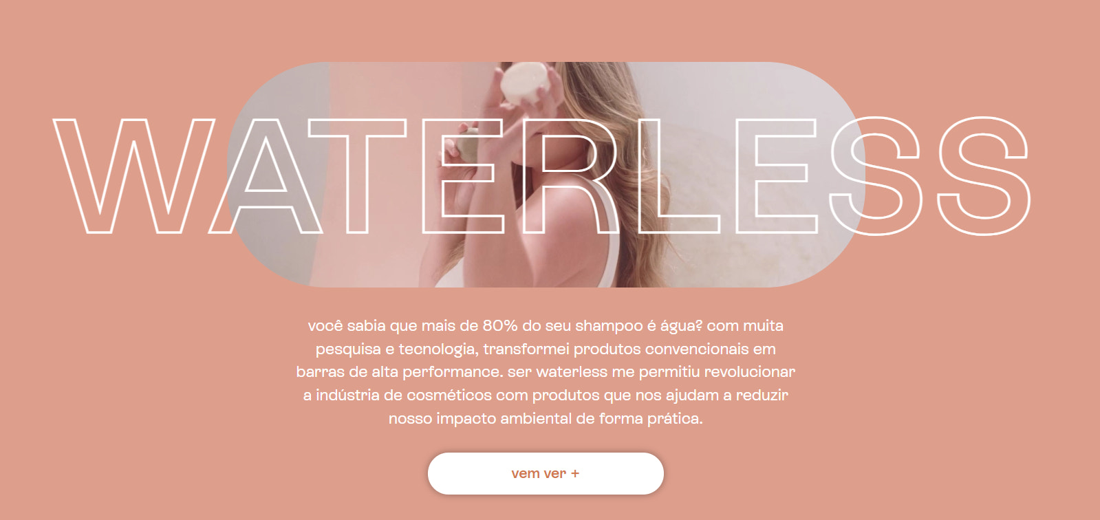 捕获de tela da B.O.B com frases para divulgação da marca e um CTA