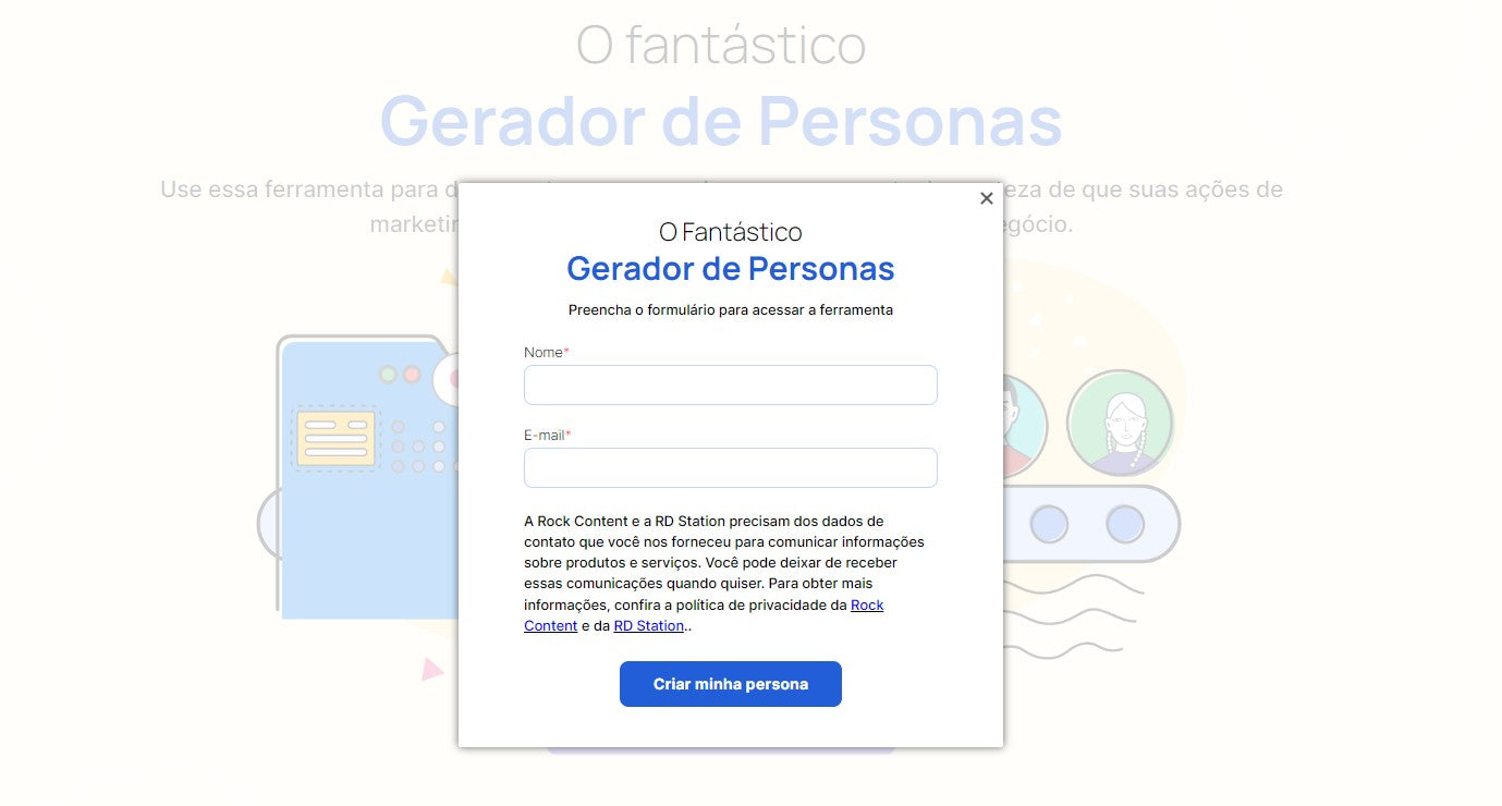 网站O Fantástico Gerador de Personas para criação de买家角色
