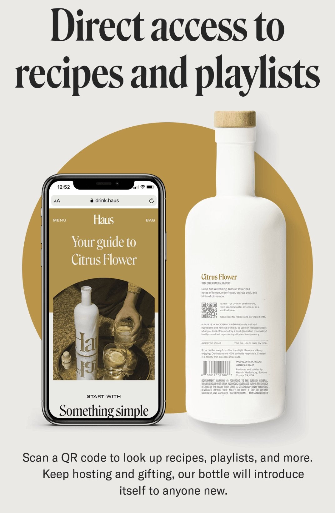 Haus QR codes on bottles