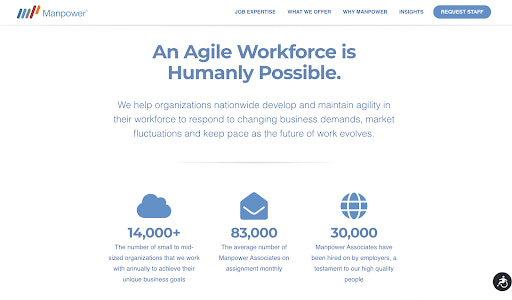 人力集团登陆页附有宣传文案