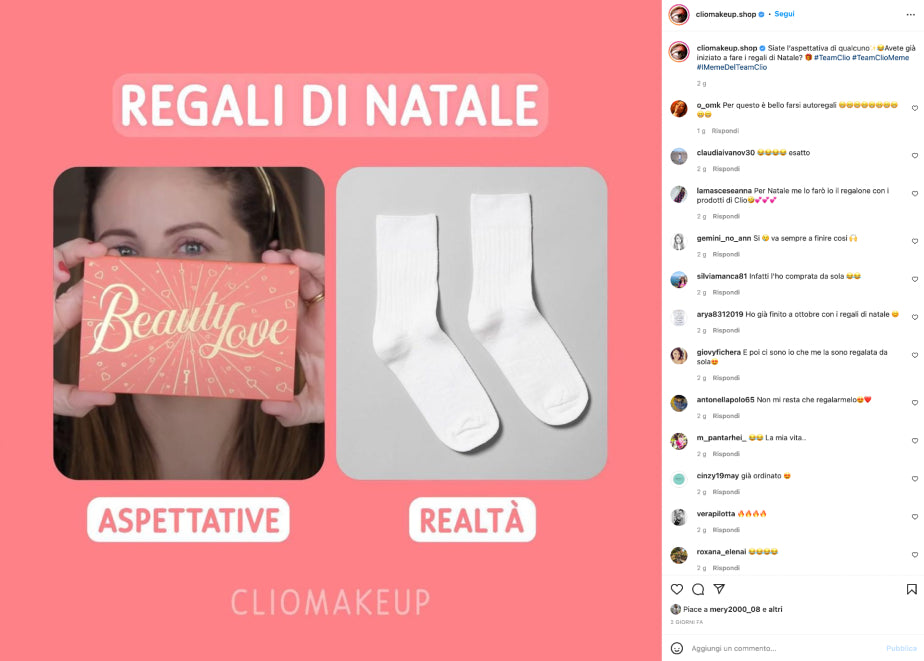 Meme marketing natalizio - ClioMakeUp Shop