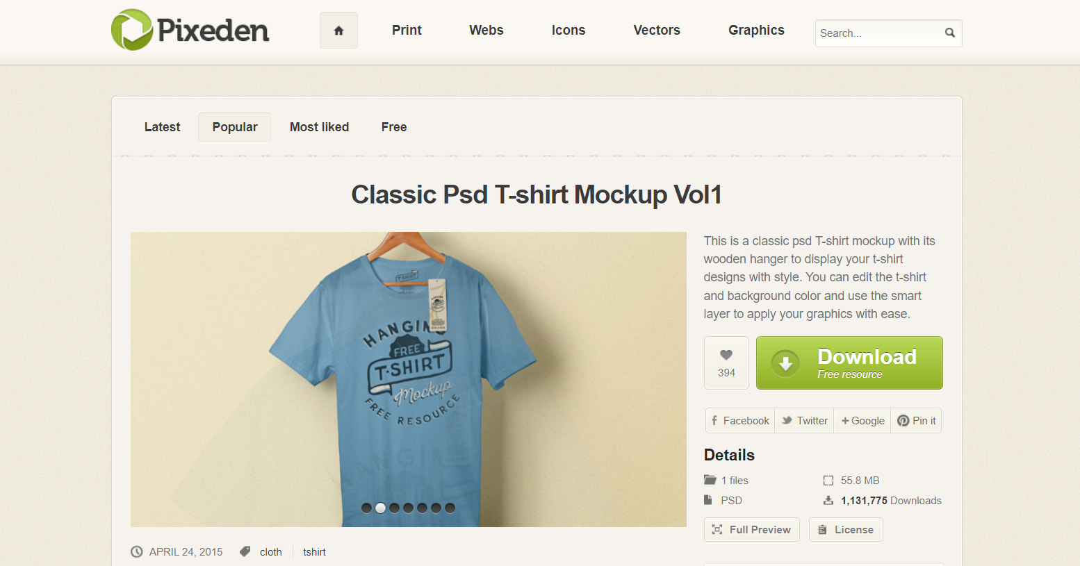 Pixeden ist eine Website für T-Shirt Vorlagen und T-Shirt Mockups.