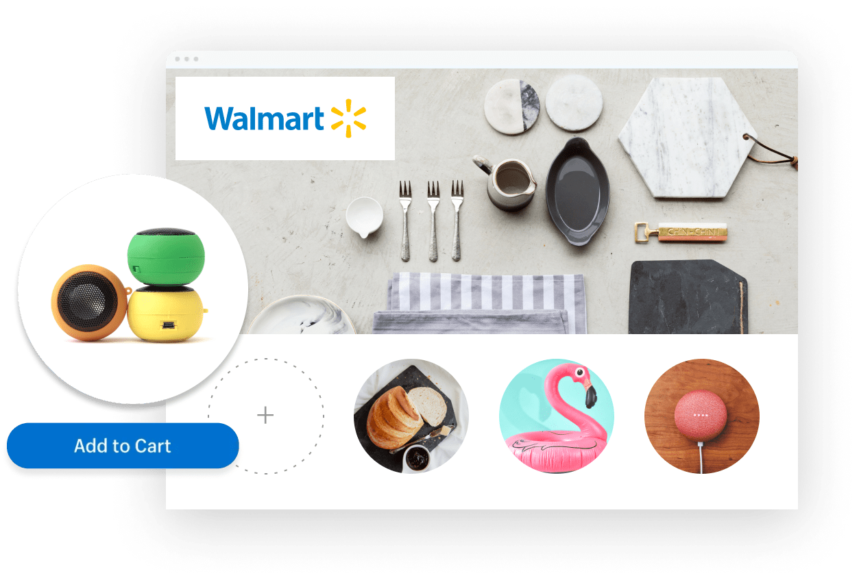 An interface showing home goods for sale on Walmart.