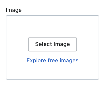 主题编辑器工具栏的一部分，显示图像选择器。有一个按钮是选择图像，还有一个链接是探索免费图像。